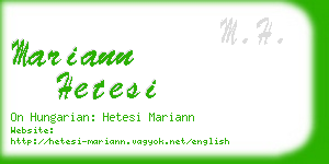 mariann hetesi business card